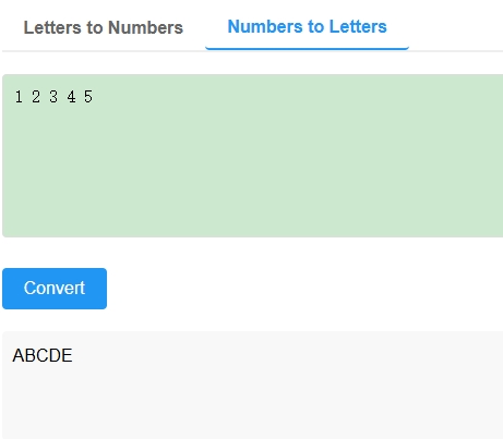 Numbers to Letters